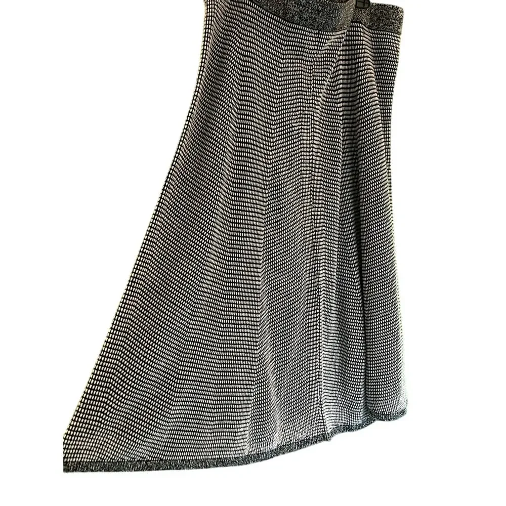 NIC+ZOE Pixel Knit Sweater Neutral Black White Midi Skirt Size XL